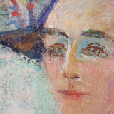 Painting “Woman and Harlequin” by Marie-Françoise de l’Espinay