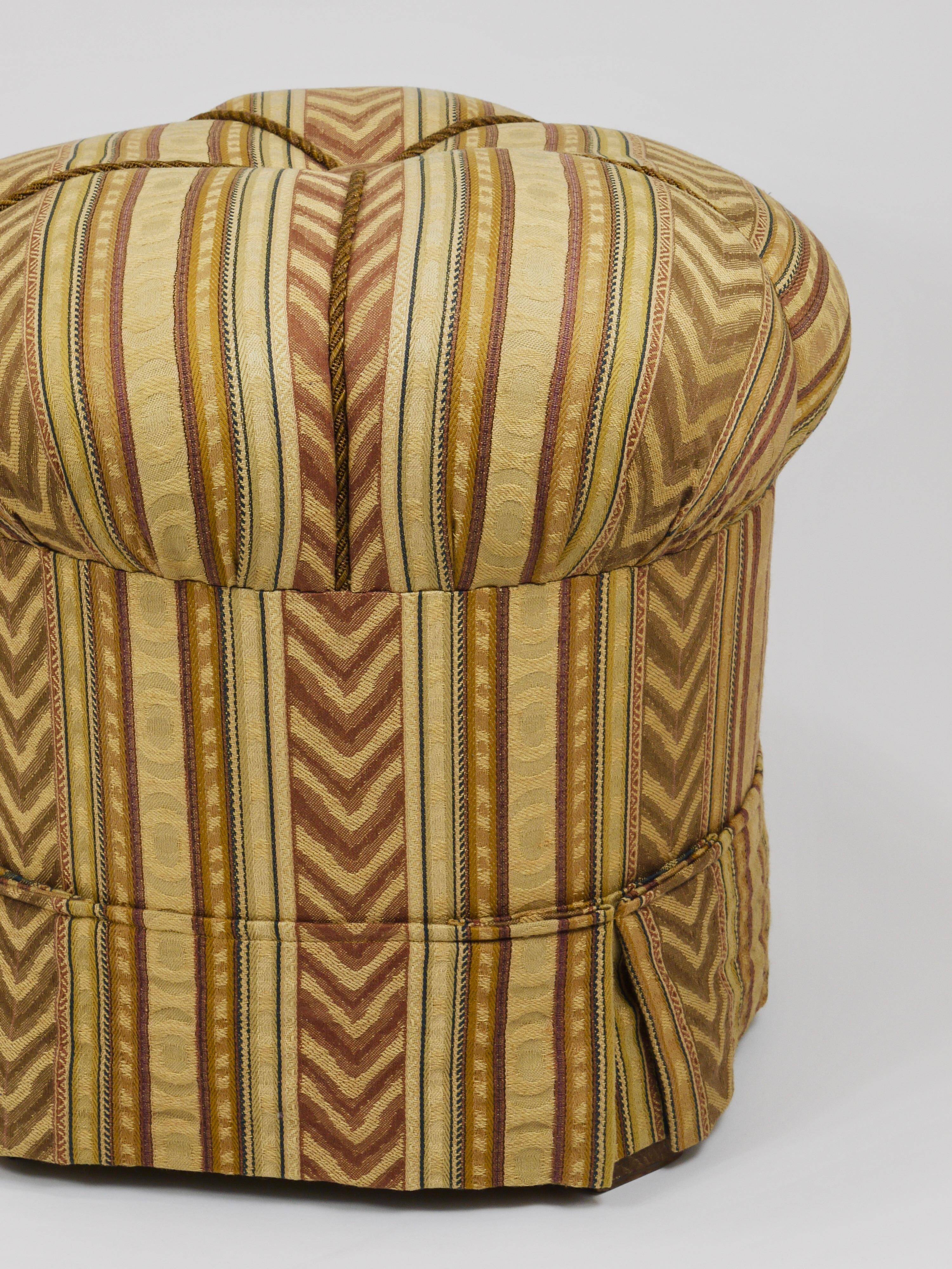Art Deco Stool Friedrich Otto Schmidt, Pouf, Original Condition, Vienna, 1920s