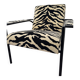 Vintage zebra fabric chair
