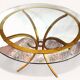 Round Dining Table in Gold Metal by Robert Thibier