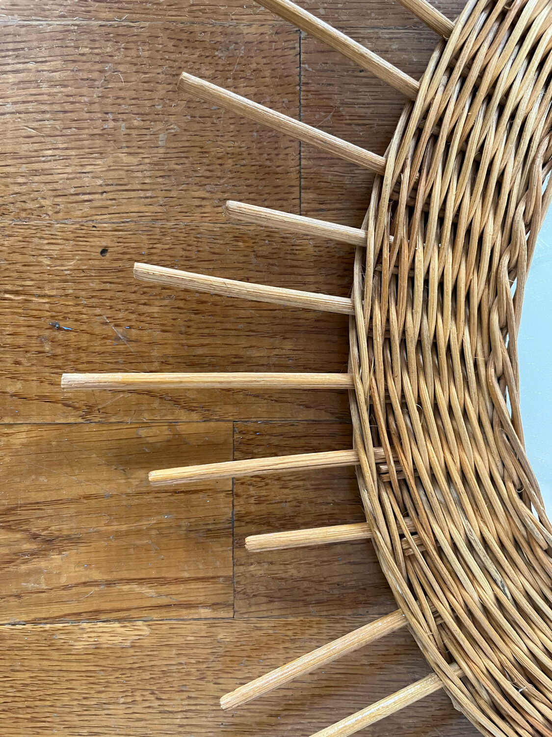 Rattan sun mirror