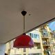 Vintage hanging lamp in red opaline of the 50/60