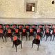 Set of 27 black and red bistro chairs – All wood