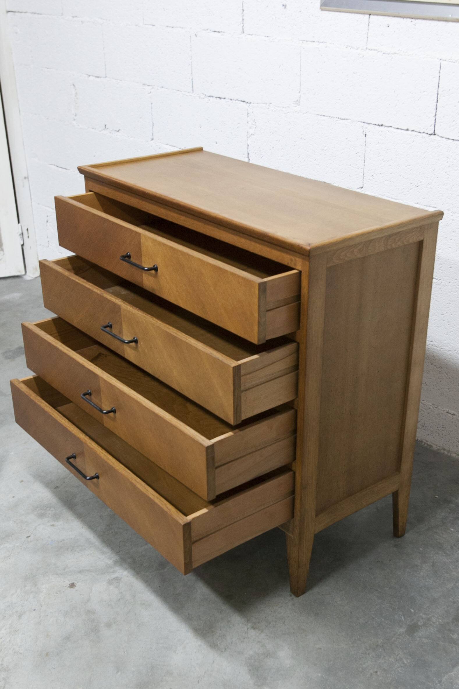 Scandinavian chest of drawers 1960 light oak clean and solid