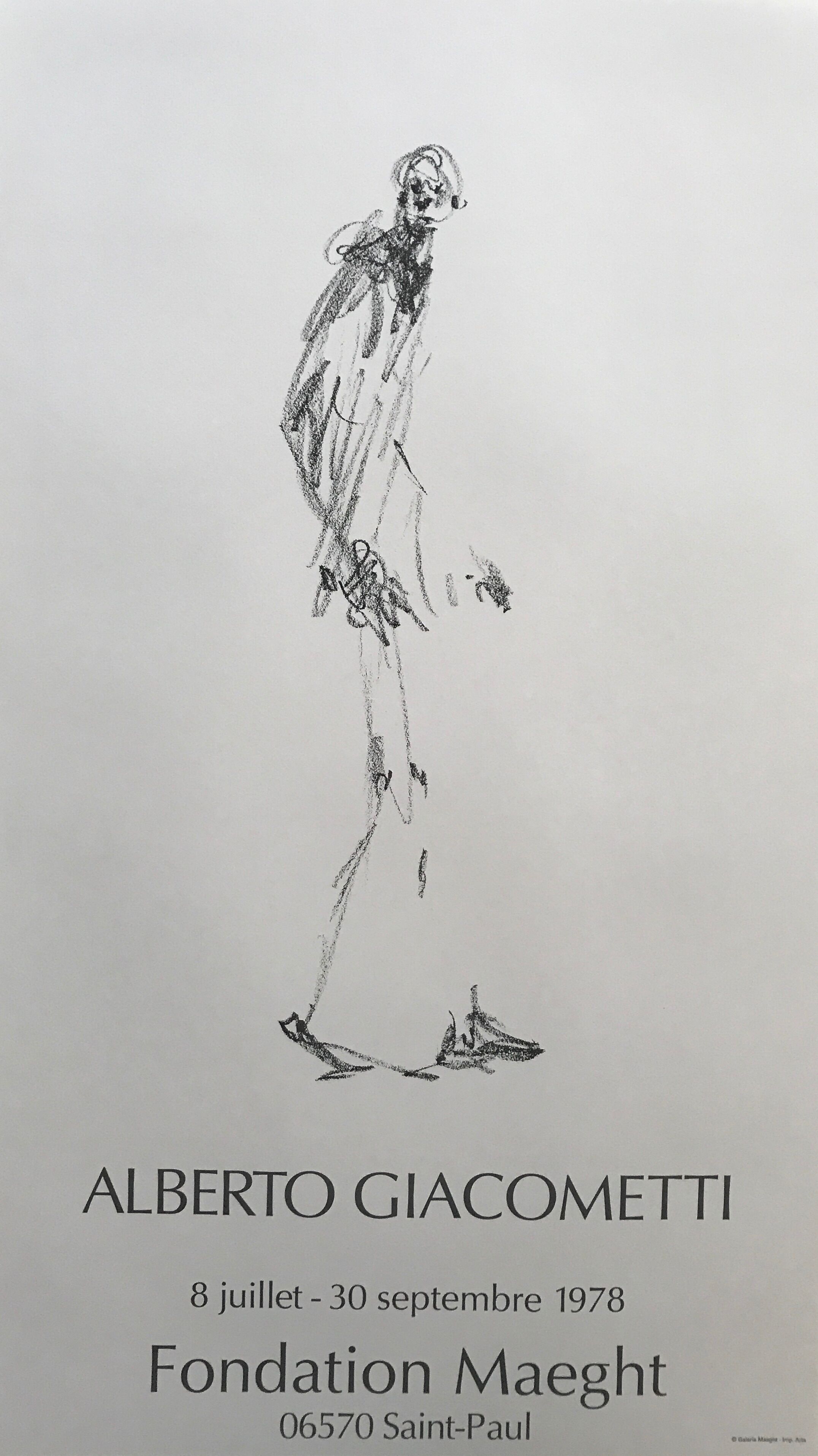 Affiche d'exposition d'alberto giacometti, fondation maeght, 1978