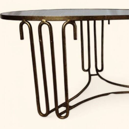 Table Rognon en Métal Doré DLG de Jean Royère