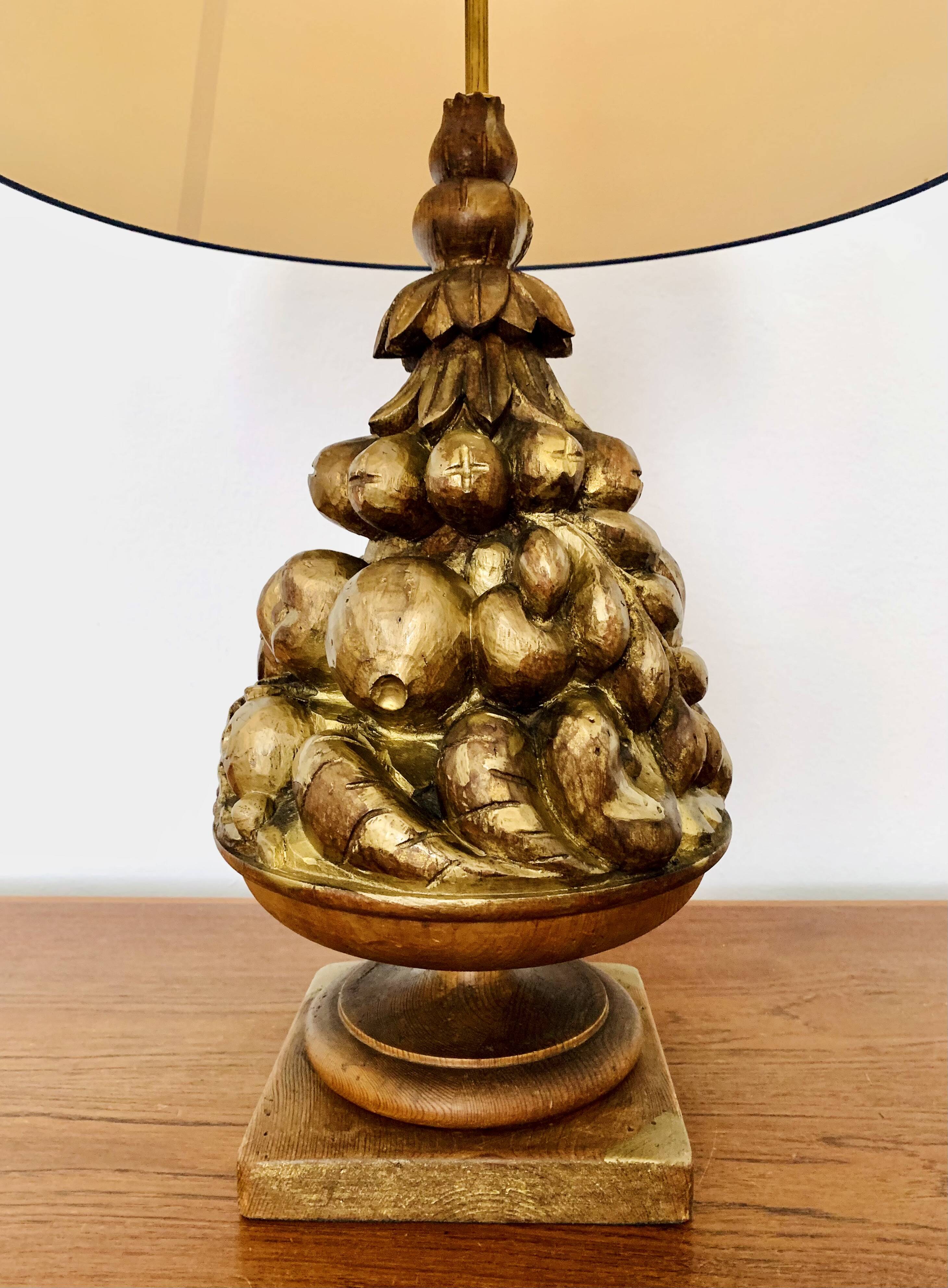 Wooden Hollywood Regency Table Lamp