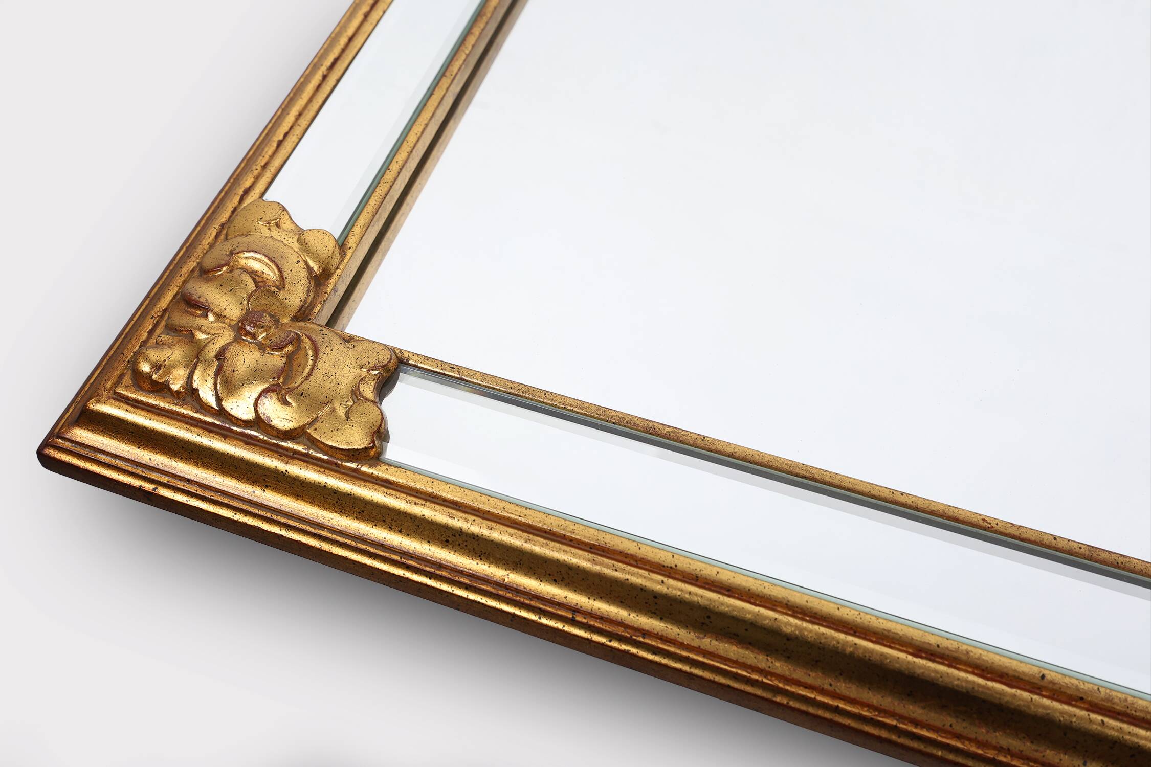 Large 20th century decorative Vintage gilded mirror, Belgium