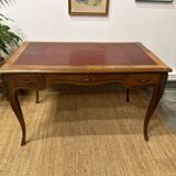 Louis XV style marquetry desk – antique leather top