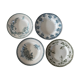 Lot de 4 assiettes fleuries bleues