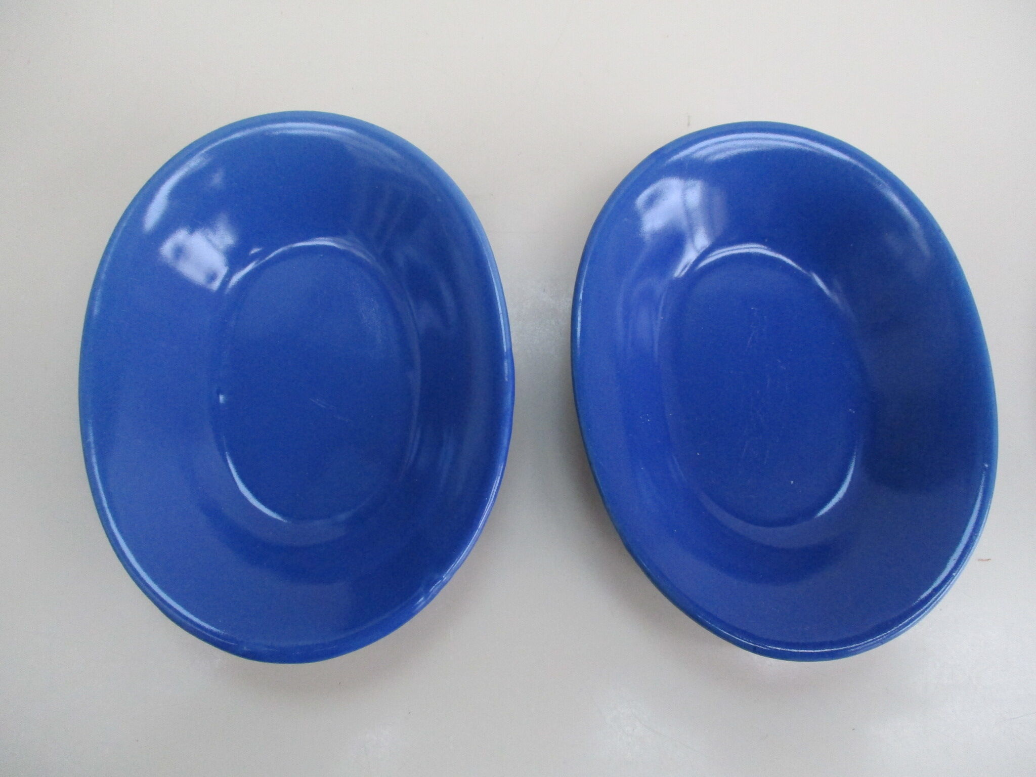 Six Blue Ceramic Cups