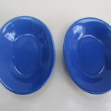 Six Blue Ceramic Cups