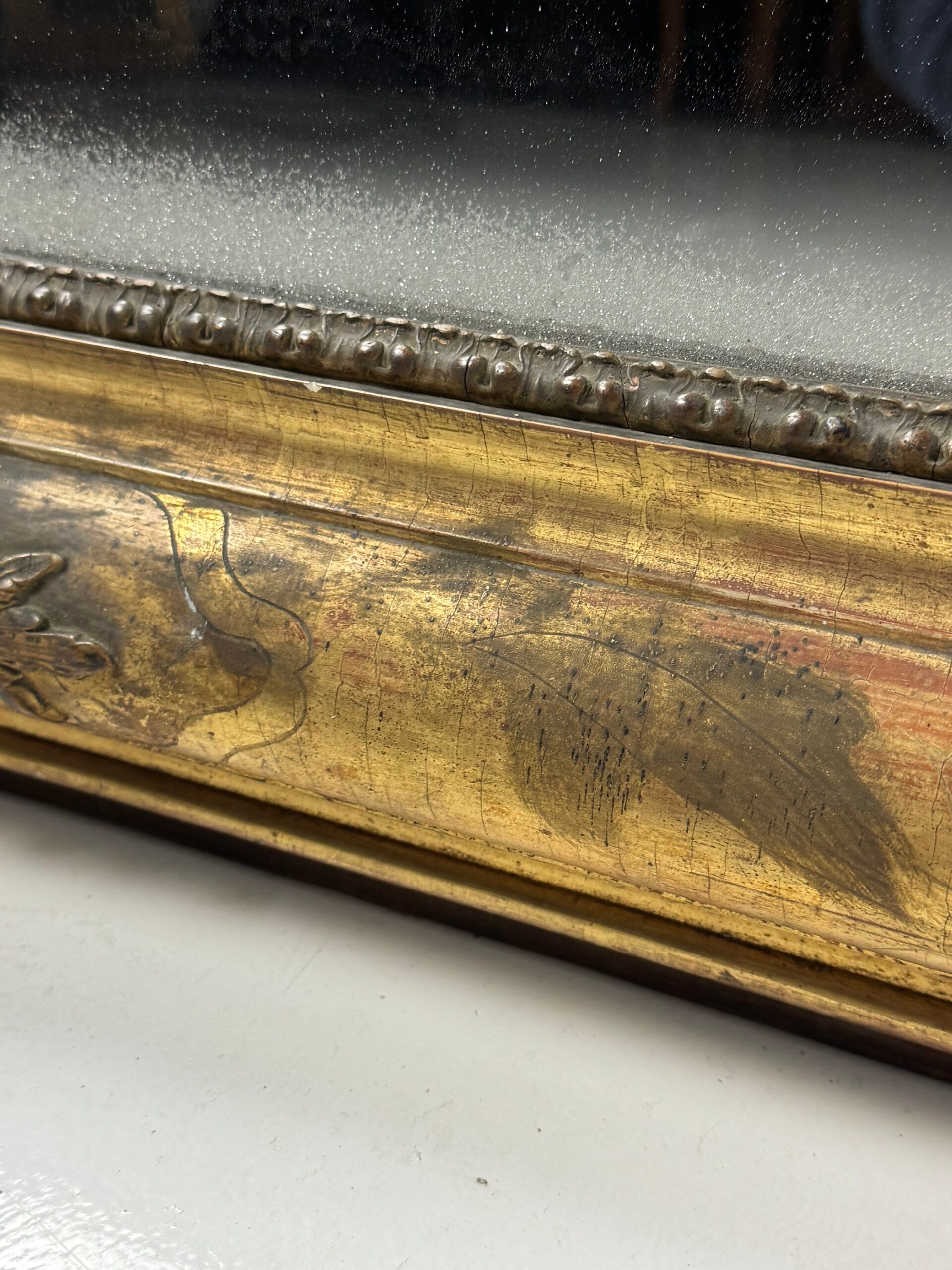 Ensemble de 2 miroirs dorés antiques français du 19ème siècle
