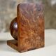 Pair of Art Deco bookends in cedar burl, France, 1930