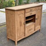 Renovated vintage Art Deco Parisian buffet in wood, 1940, 144cm.
