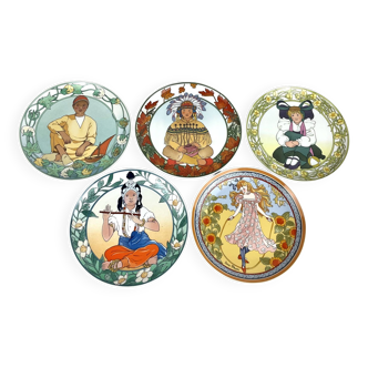 Villeroy and Boch, 5 Unicef Plates “Children of a World” 1979