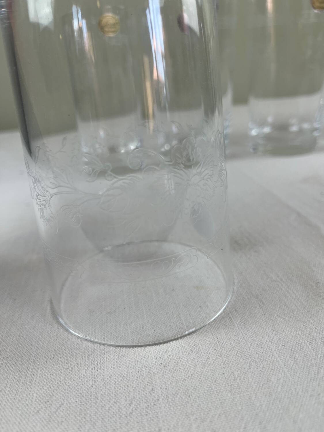 6 engraved glasses