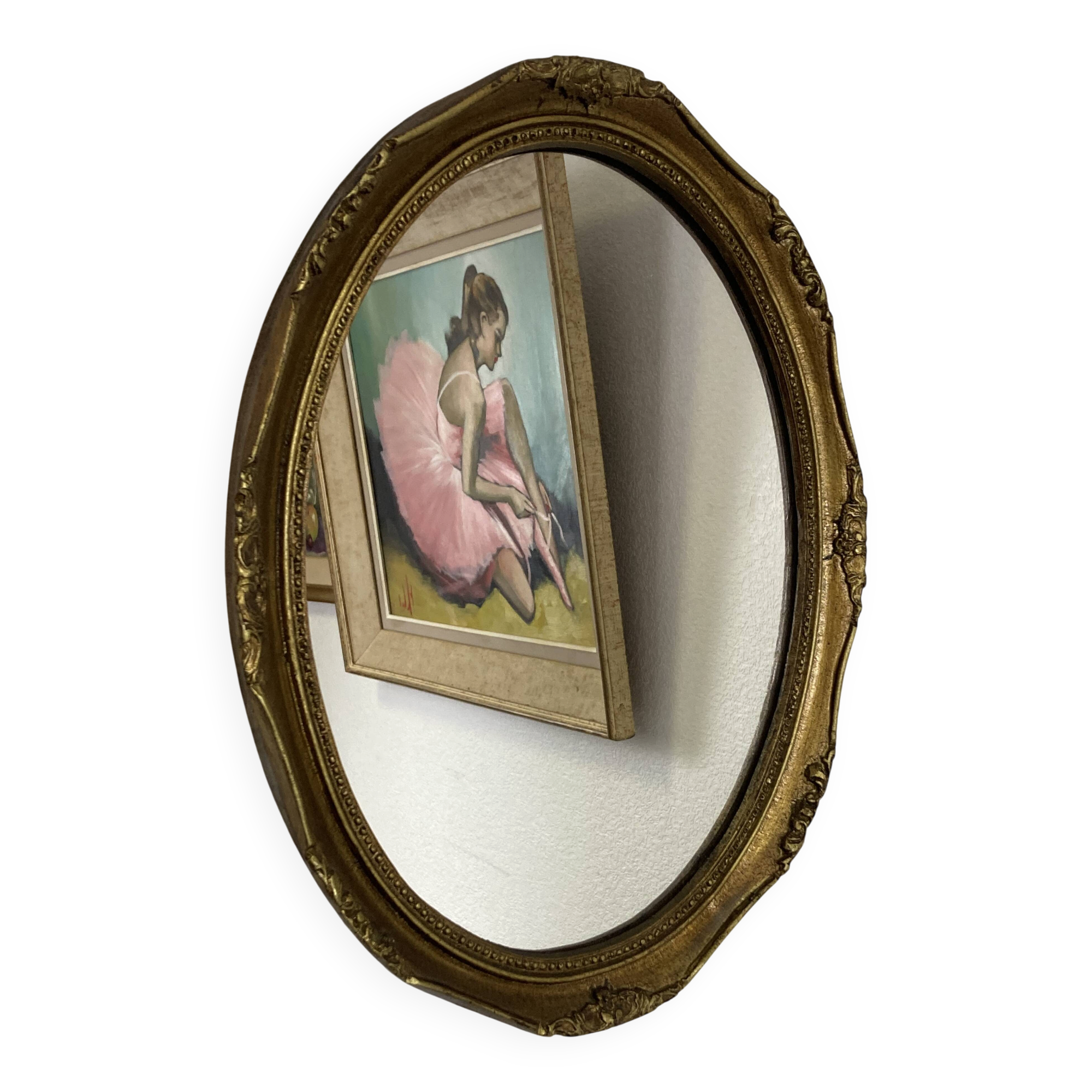 Antique oval mirror