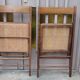 Pair of vintage wooden and cane folding chairs