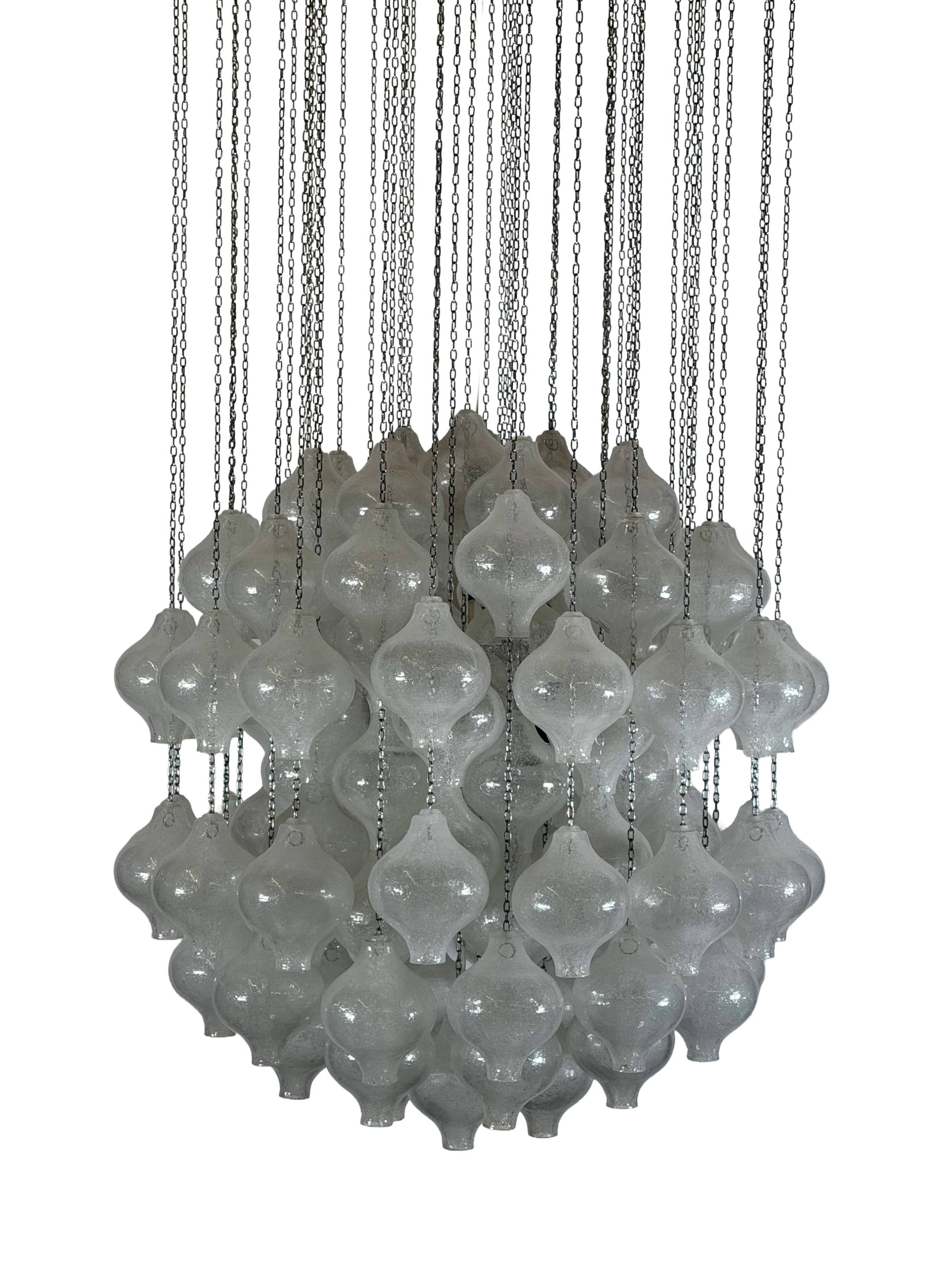 1960s 197070s Tulip Chandelier by J.T. Kalmar for Kalmar Austria