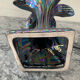 Pair of palm tree lamps in Italian ceramic from the 1970s.