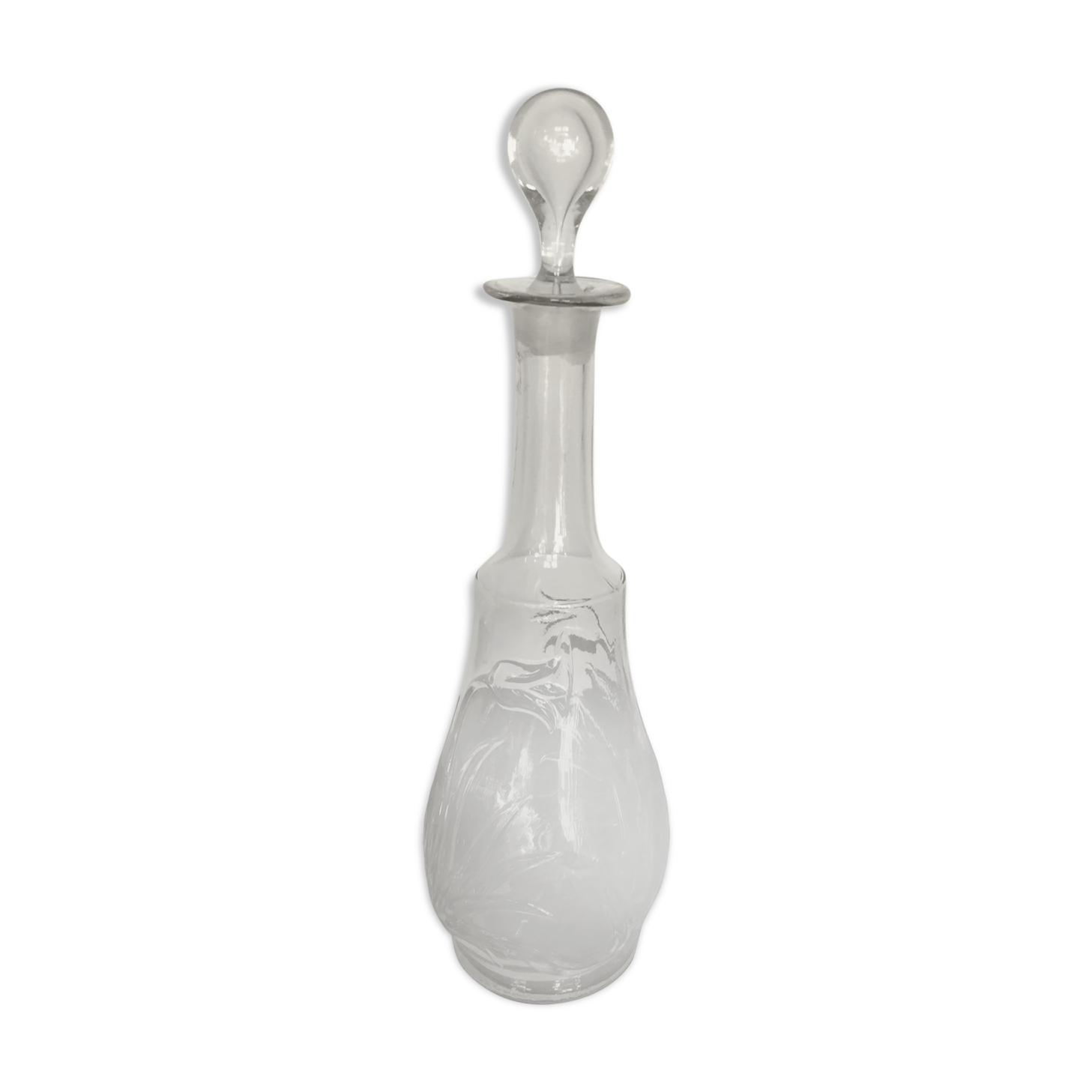 Art Deco stylized flowers carafe with its cap