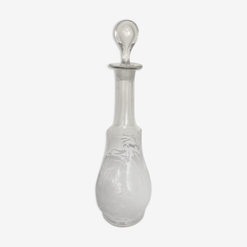 Art Deco stylized flowers carafe with its cap