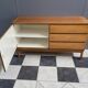 wood sideboard 3 drawers 1 door 1970s