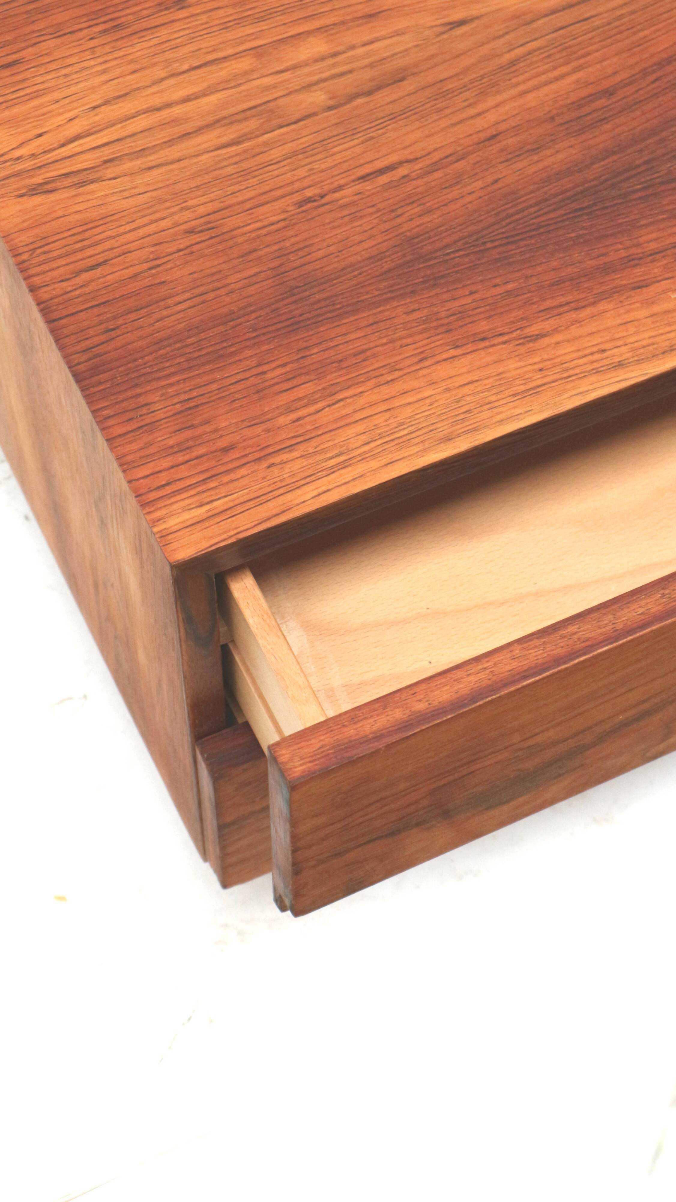 Vintage rosewood low sideboard / lowboard with drawers made in the 60s