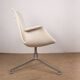 Fauteuil danois, cuir blanc+acier chromé, modèle fk 6725 ou « tulip chair » , preben fabricius/knoll