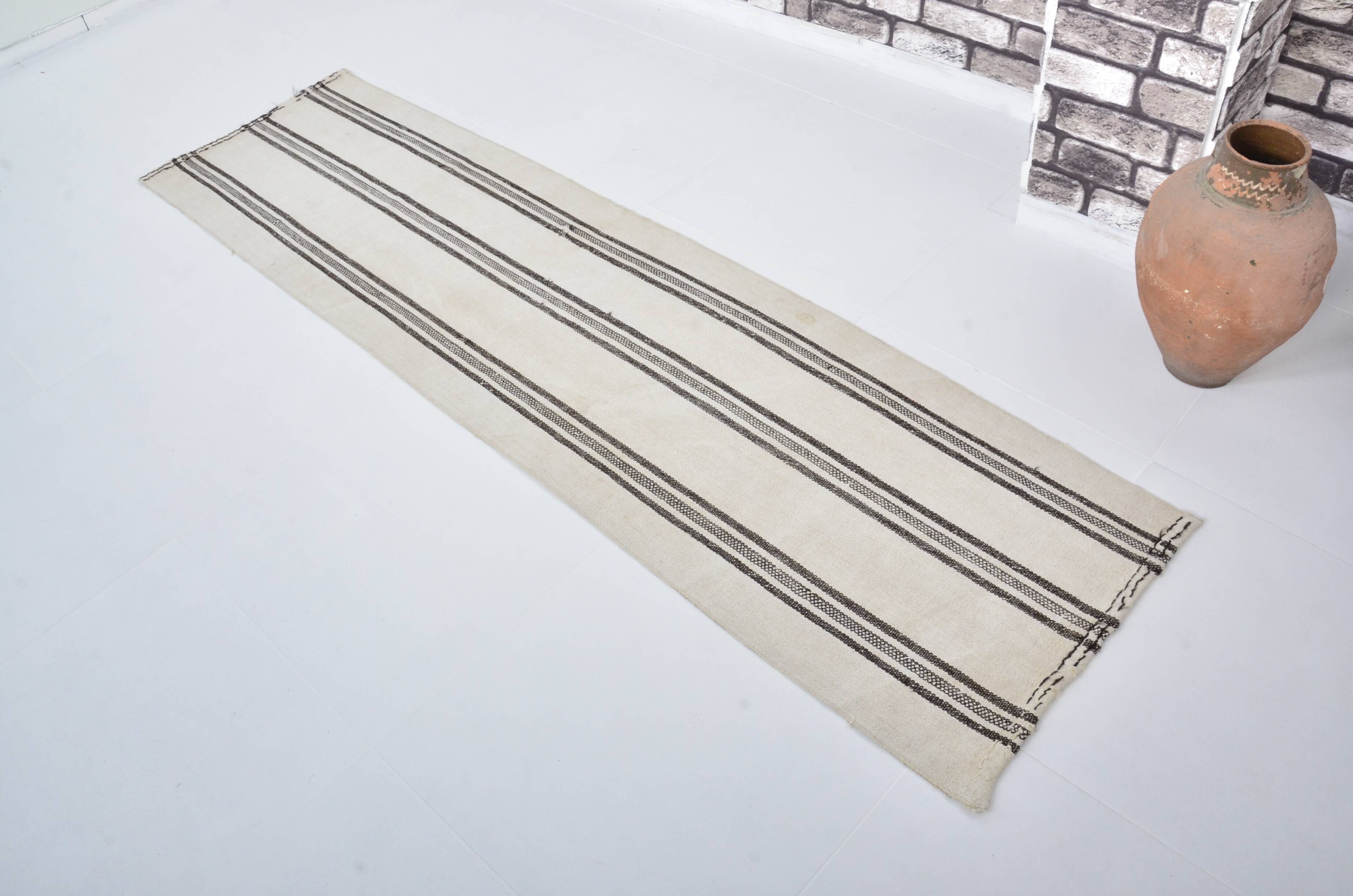 Turkish Handmade Vintage Hmep Runner Rug sku 3391