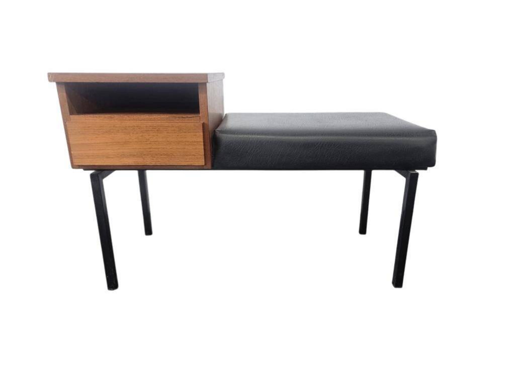 Banc en bois vintage / banc de téléphone / console