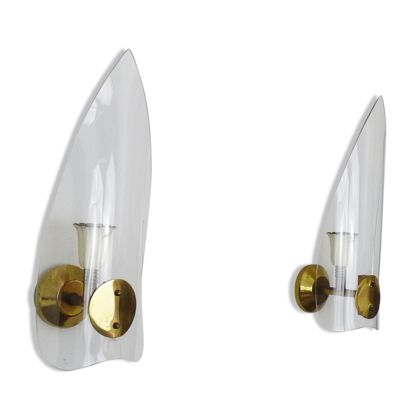 Pair of vintage italian wall sconces, Stilnovo Italy, 50s