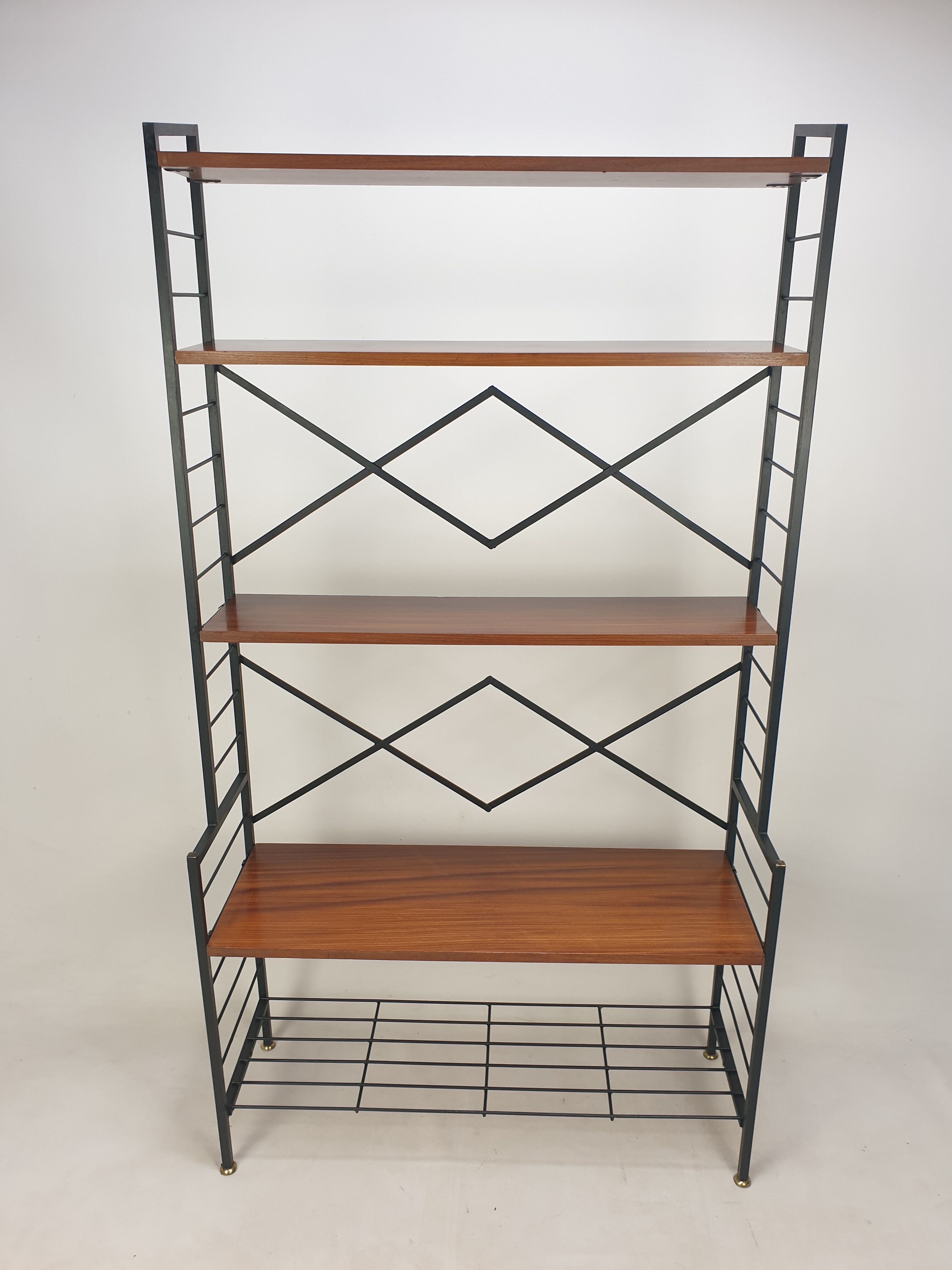 Italian Free Standing Teak Shelving Unit, 1950's