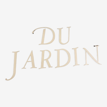 Wooden lettering du jardin vintage design