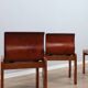 Curved wooden and leather chairs by Afra and Tobia Scarpa from the 1970s, set of 4.