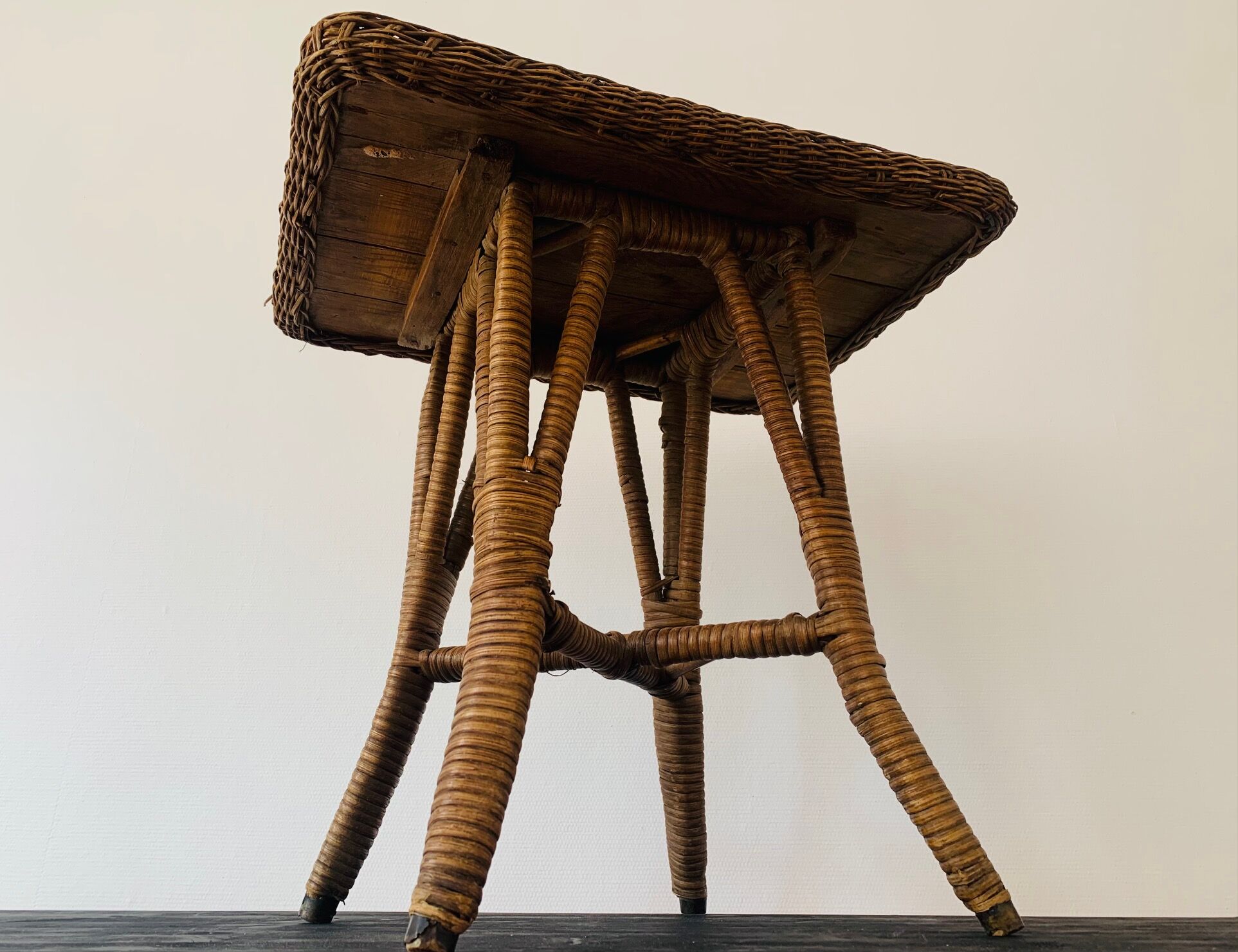 Vintage rattan coffee table