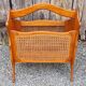 Magazine rack, wood and canework, vintage, 70s - 80s