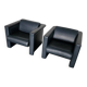 Pair / Trix and Robert Haussmann / Leather Chairs by Knoll