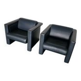 Pair / Trix and Robert Haussmann / Leather Chairs by Knoll