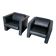 Pair / Trix and Robert Haussmann / Leather Chairs by Knoll