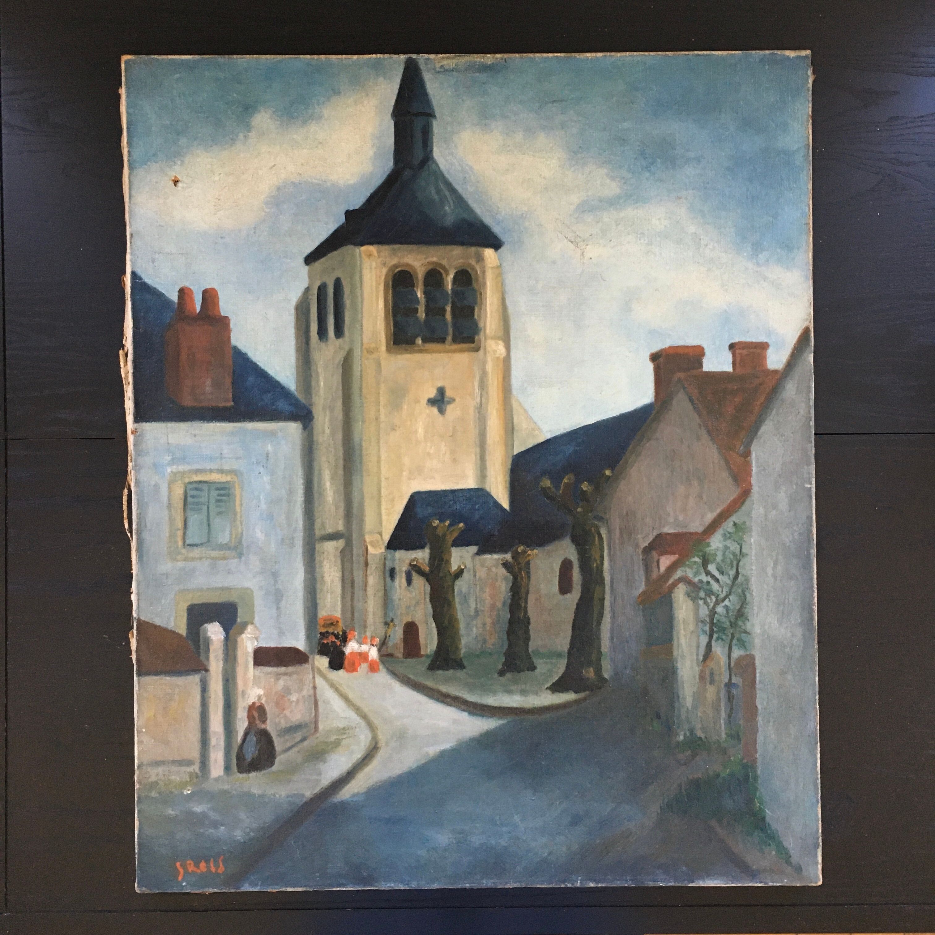 Village scene and procession