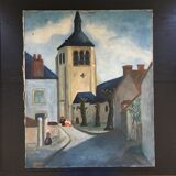 Painting village and procession
