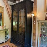 large bookcase in blackened pear wood, Napoleon III period