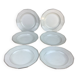 6 Deep Plates Porcelain Limoges France
