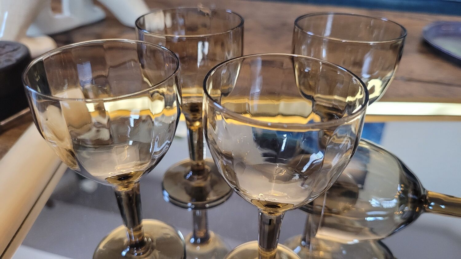 60's smoked port glass