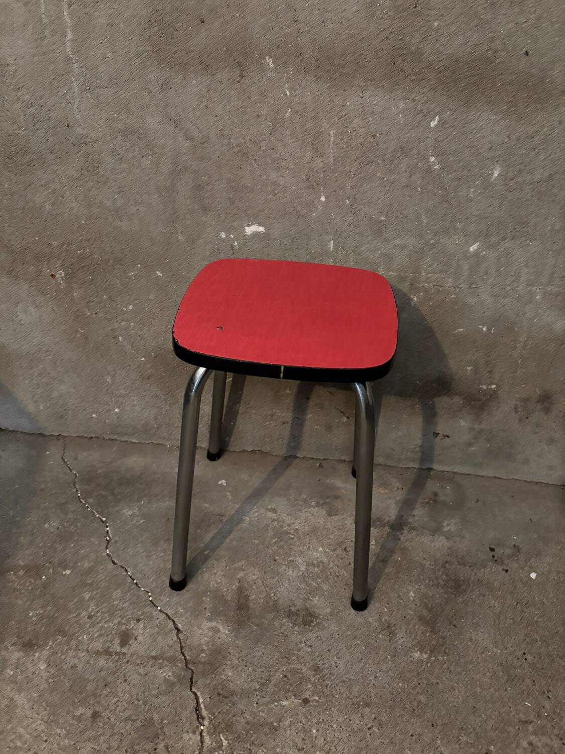 Red Formica stool