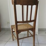 Antique solid wood chair with caning, country house style.