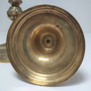 Pair of candle holders torches gilded bronze patinated style louis xvi period 19th century