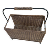 Rattan magazine rack